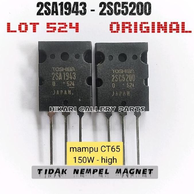 Promo [1 SET] Transistor final 2SA1943 2SC5200 lot 524 / Transistor toshiba A1943 C5200 lot 524 150w