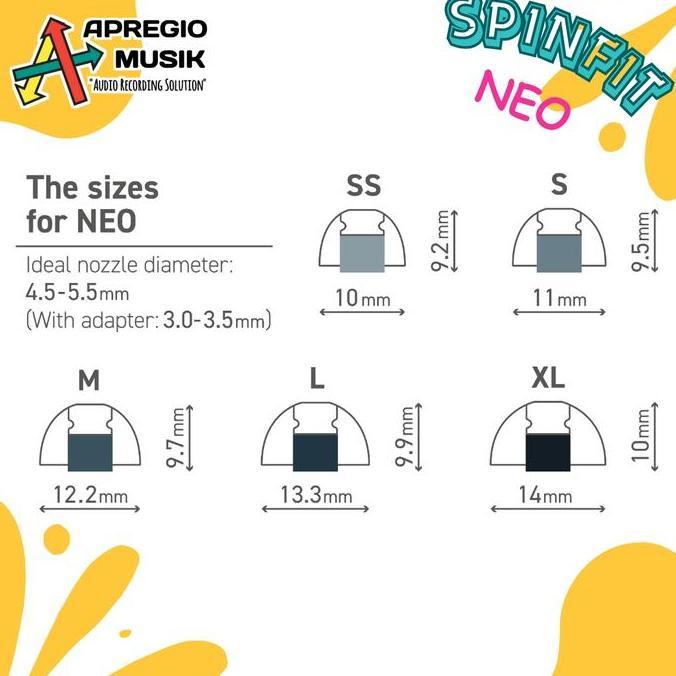 Promo Spinfit NEO Premium Eartips Earbuds Replacement For Earphone In Ear Monitor bukan spinfit CP36