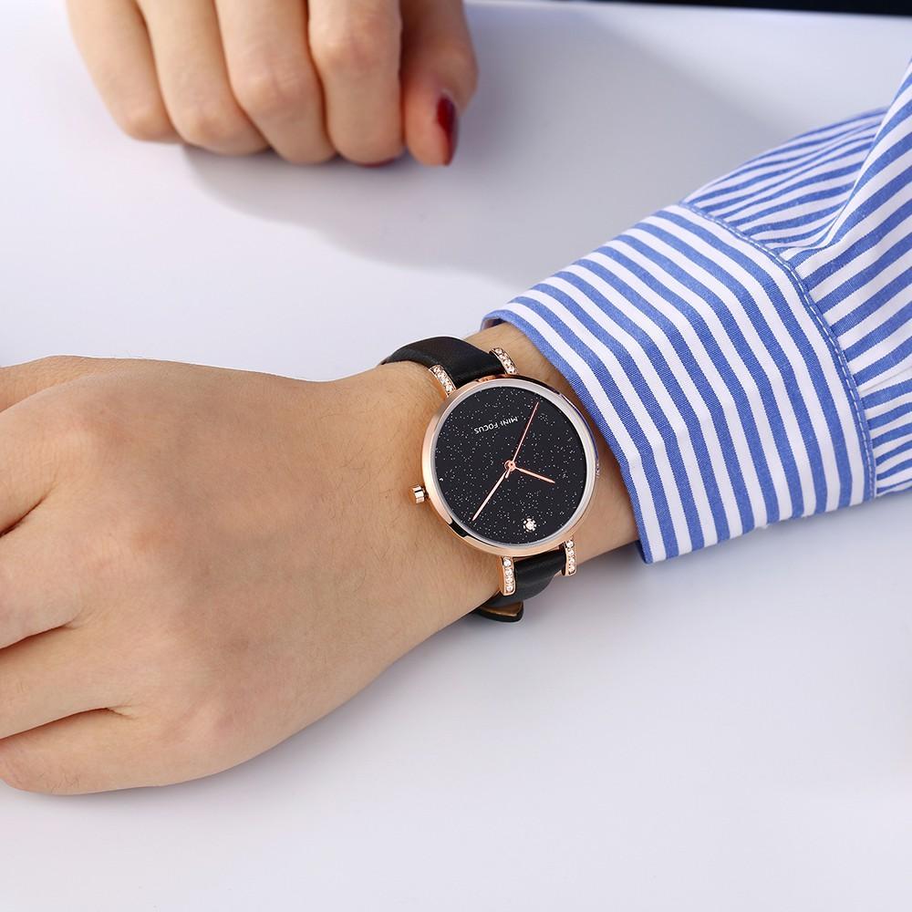 [Garansi] Mini Focus Jam Tangan Wanita Kantor Simpel Mewah Strap Tali Kulit Original Mf0159L