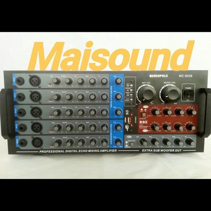 Promo POWER AMPLI 5 CHANNEL MARCOPOLO MC 9208 HIGH POWER PLUS PROCESSOR BBE Diskon