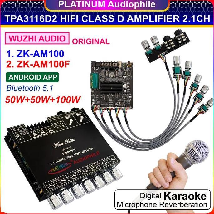Promo TPA3116 Amplifier Karaoke Echo Microphone Bluetooth TWS 2.1 CH Original ZK-AM100 AM100F Diskon
