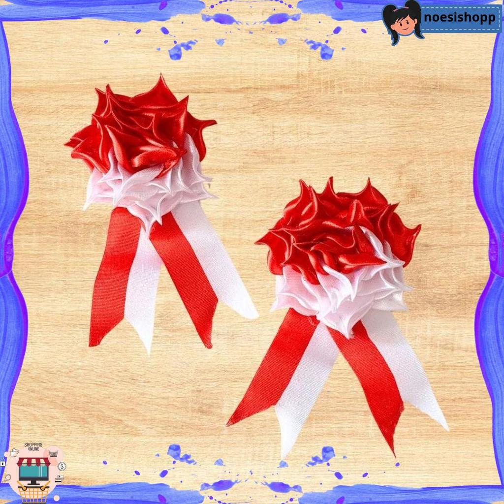Bros Pita Peniti Gardenia Bendera Merah Putih Handmade - Bross Gardenia Aksesoris Baju Hijab Teratas