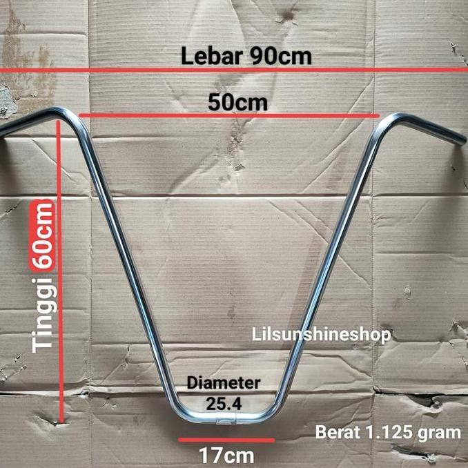 Stang Setir Handlebar Model V Tinggi Sepeda Lowrider Klasik Retro CP