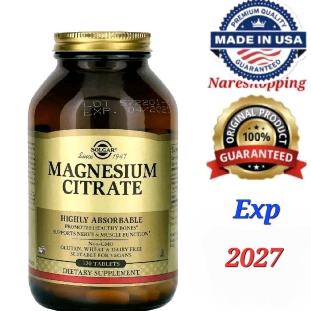 Solgar Magnesium Citrate, 120 Tablets Usa November 2027 Original