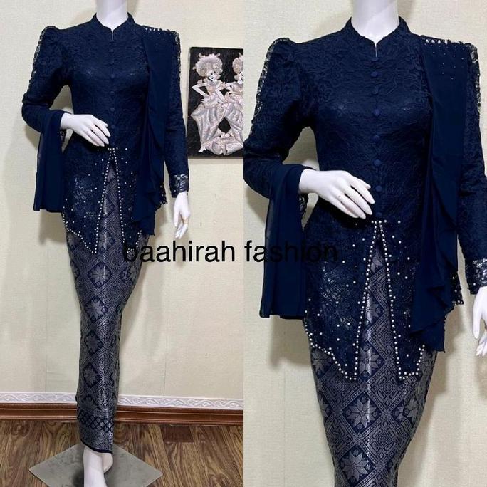Kebaya Nikita, kebaya brokat kancing dengan selendang dan rok songket untuk tampilan elegant dan tra