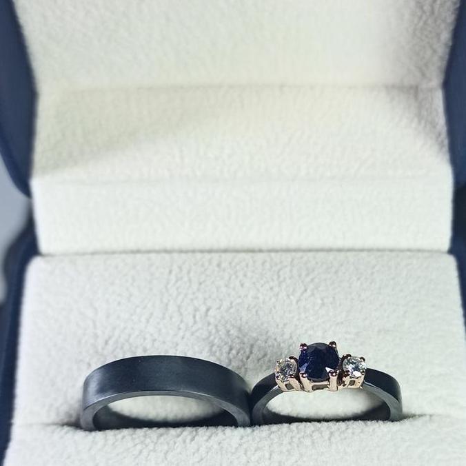 Cincin kawin zirconium safir