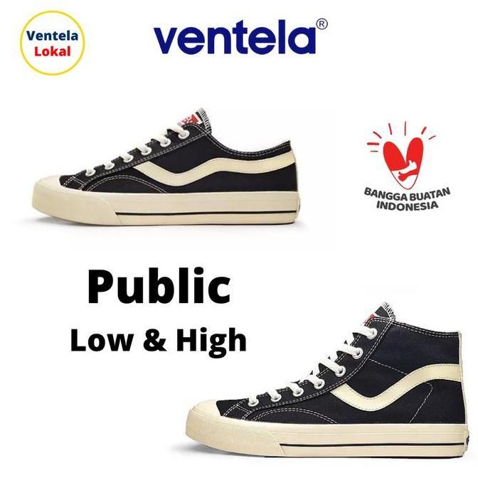Sepatu Sekolah VENTELA PUBLIC HITAM - PUTIH ( 100 % ORIGINAL )