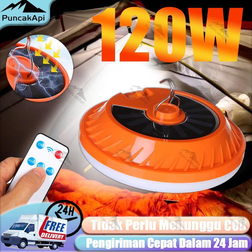 Lampu Emergency Tahan Lama LED UFO Gantung Solar Panel Camping Lamp Tenaga Surya + Cas USB Baterai L