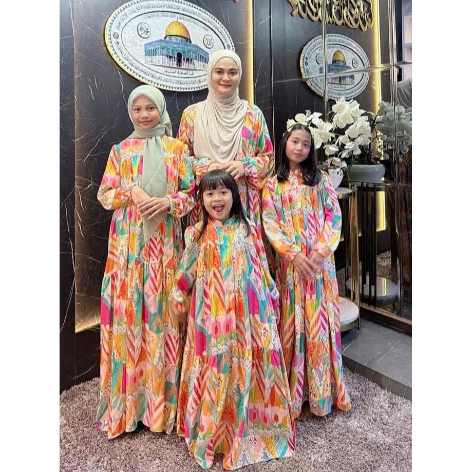 Terbaru, Gamis Ara Gamis Couple Mom And Kids Couple Mama Dan Anak Perempuan Gege Couple Clothing