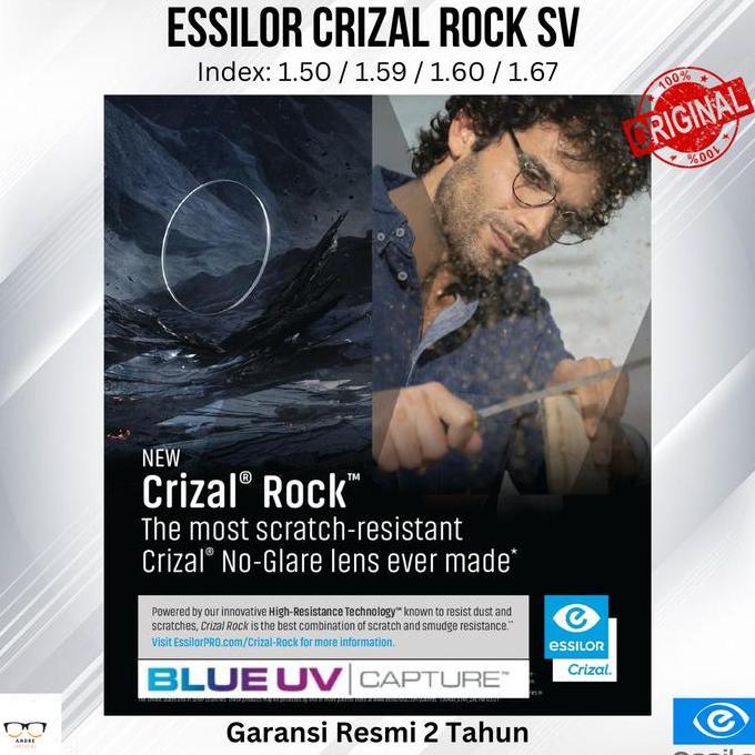 Lensa Essilor Crizal Rock Blue UV Capture  - SV Orma 1.5