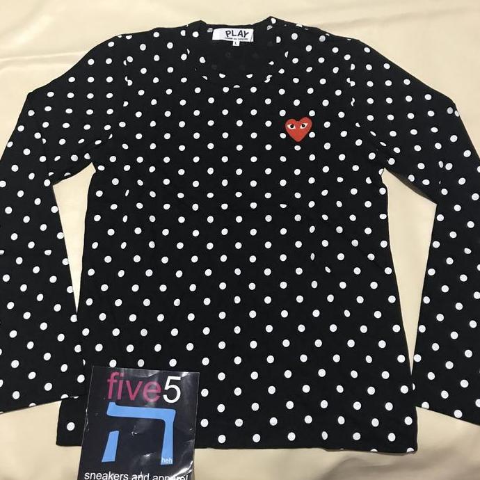 Cdg play black polkadot long sleeve ladies tee