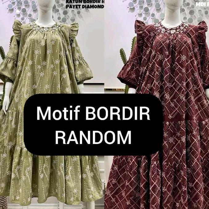 salvina midi katun bordir bolong payet ruffle ||||||o