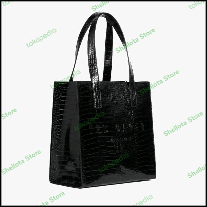 TED BAKER REPTCON Croc Detail Small Icon (Original) Tote Bag - Black best seller