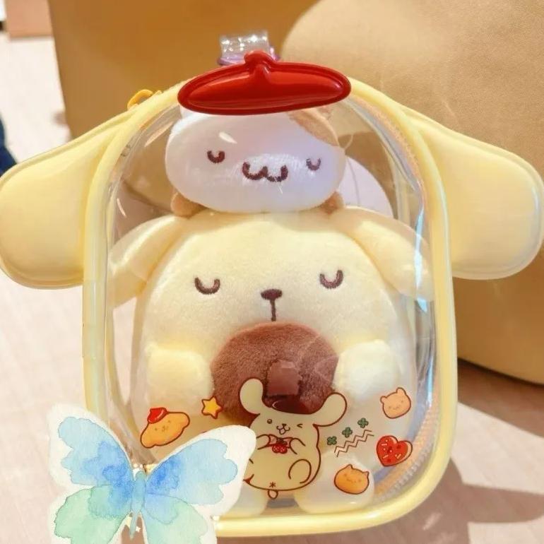 Sanrio PVC Doll Storage Bag Transparent Protector bag Organizer Box HelloKitty Cinnamoroll Kuromi Ba