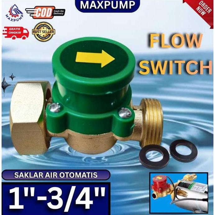 Lansungkirim- Maxpump Flow Switch 1 - 3/4 Saklar Otomatis Pompa Air Water Flow Switch Sensor Otomati