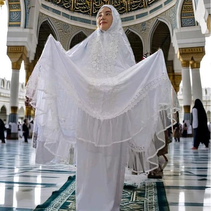 Laristerbaik- Mukena Mutiara Mewah Cantik Dan Super Jumbo Katun Nyaman Lembut