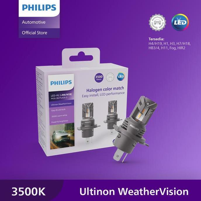BASKRA_SHOP37 - PHILIPS LED ULTINON WEATHERVISION U251 (35K) H4/H19 - 11342U251.