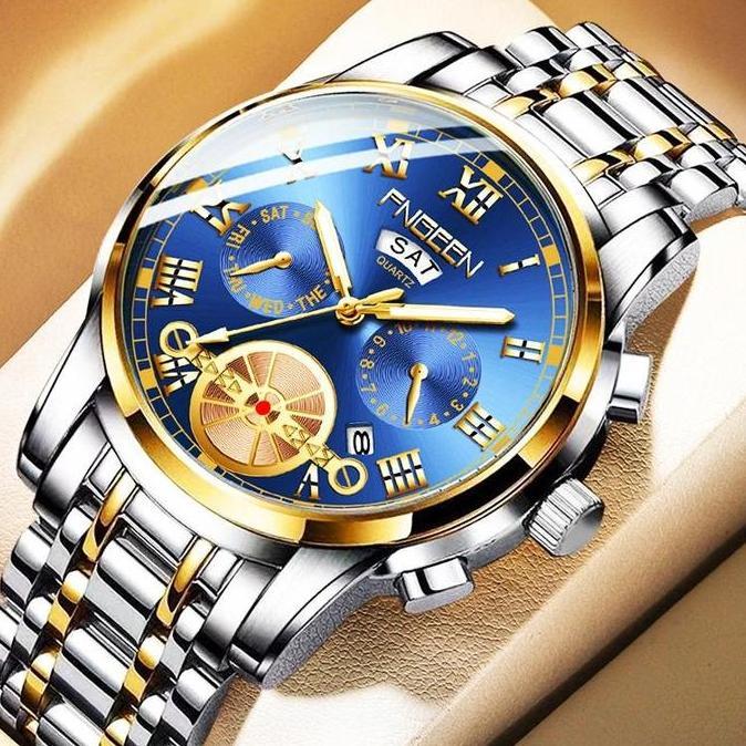 AFRANEKSOO - JAM TANGAN PRIA KASUAL ASLI TAHAN AIR PREMIUM ORIGINAL TOURBILLON KUARSA KALENDER LUMIN