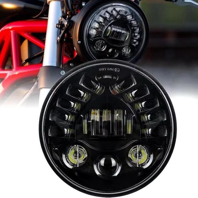 LAMPU DEPAN LED PREDATOR HEADLAMP 5,75 Inch & 7 Inch UNIVERSAL MOTOR