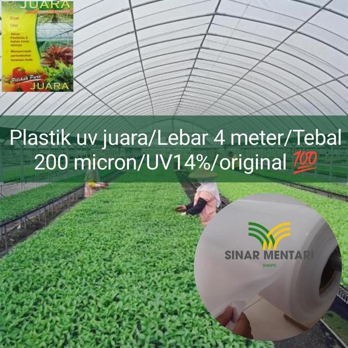 Gaerdenpic- Plastik Uv Juara Tebal 200 Micron Lebar 4 Meter Uv 14%