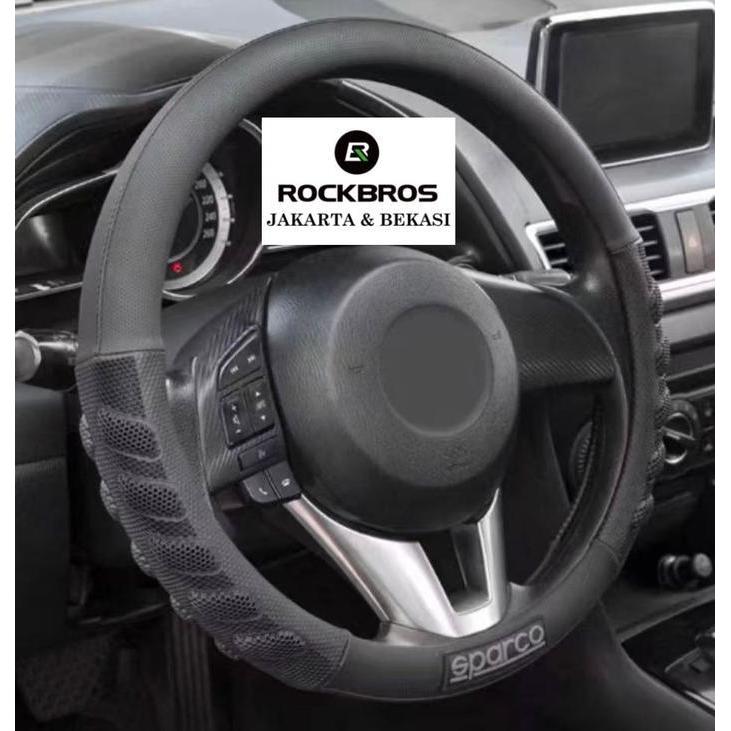 Sarung Stir Mobil Cover Steer Car Sparco SPS101 Original Premium Italy Universal Setir Asli Kulit Le