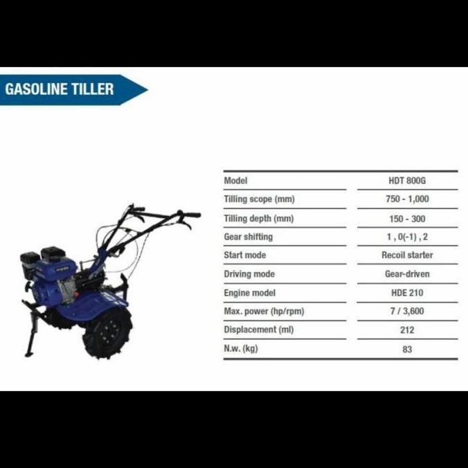 Ready stock] Traktor Mini Bajak Sawah HYUNDAI KOREA HDT 800 G Hyundai HDT800G tiler