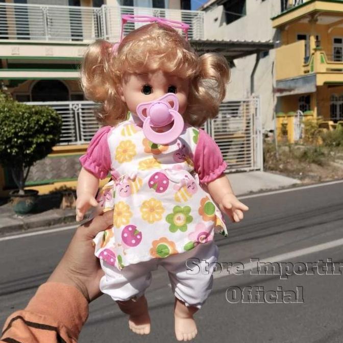 Berkualitas Mainan Boneka Elvira 638 S Plus Empeng Bisa Nangis Dan Bisa Bicara Mama Papa Lucu | Main