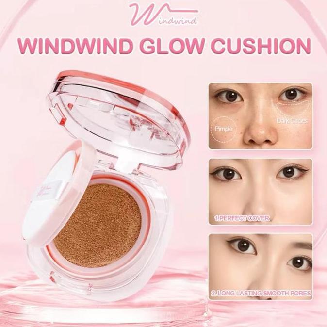 Venomdakar7 - Windwind Soft Nude Sense Cushion Compact Concealer Pengontrol Minyak Bb Cream Alas Bed