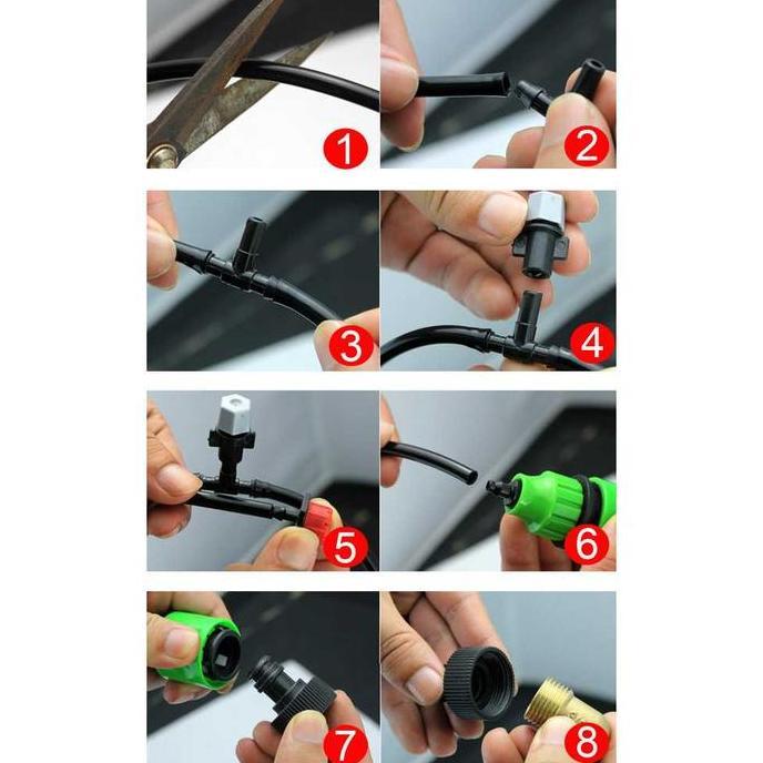 Set Paket Selang Drip Tetes Konektor Keran Tetes Penyiram Tanaman Kebun Hidroponik Irigasi [terbaik]