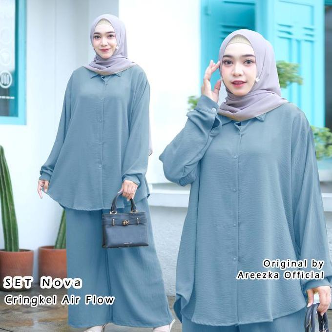 Newrelig- Setelan Jumbo Baju Tunik Jumbo Cringkel