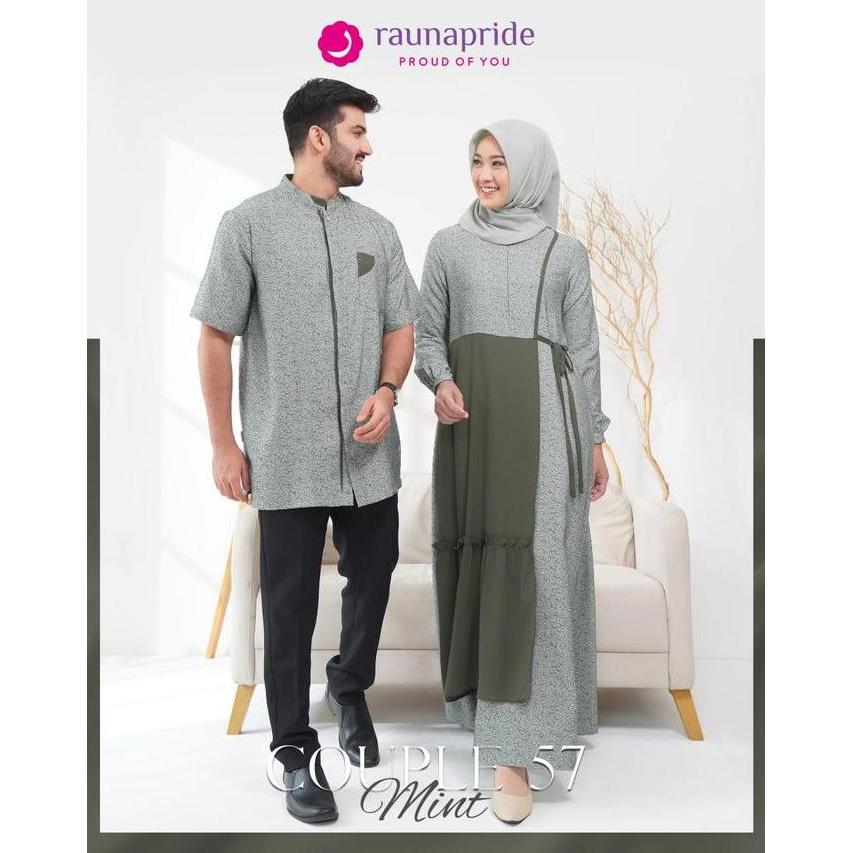 Super Murah, Terbaru Rauna Couple Gamis & Koko / Gd-57 Mint