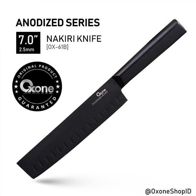 Lengkap- Pisau Dapur Oxone Ox-61B Nakiri Knife 7" High Quality