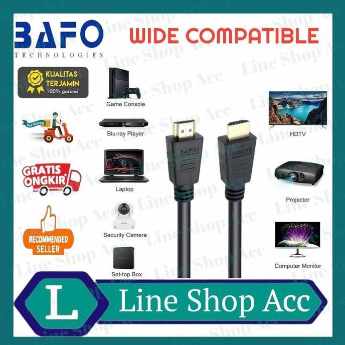 BAFO Cable HDMI 15 Meter Versi 2.0 Quad HD 3D 4K Gold Plated