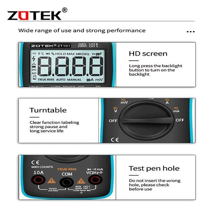 AVOMETER DIGITAL ZOTEK ZT101 / MULTITESTER DIGITAL ZOTEK ZT 101
