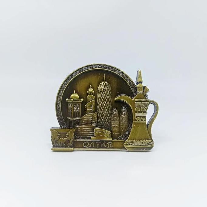 Lengkap- Fridge Magnet Tempelan Kulkas Souvenir Negara Qatar Besi Tky