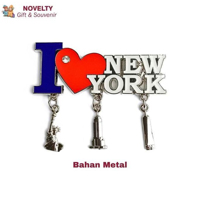 Lengkap- Souvenir Magnet Kulkas New York Negara Amerika Usa