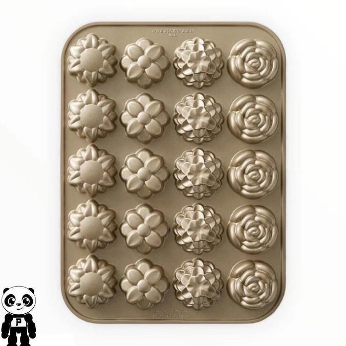 TERBARU - Nordic Ware Flower Petit Fours Pan Williams Sonoma Cetakan Kue Aluminium Bentuk Bunga