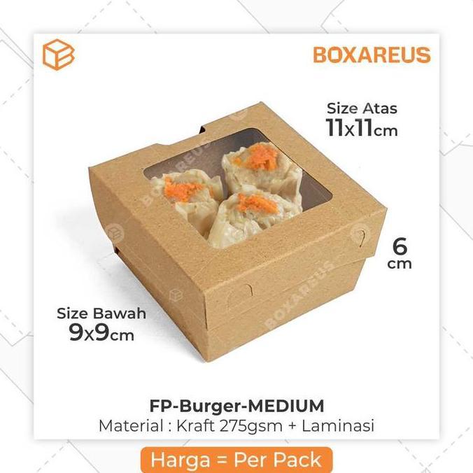 Baru- Box Dimsum Snack Box Burger Kotak Dus Makanan Takoyaki | Fp Burger