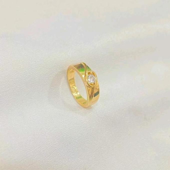 Acckita- Set Perhiasan Dewasa Titanium Set Mewah Elegan Gold Pertama Putih Satu Titanium Anti Luntur