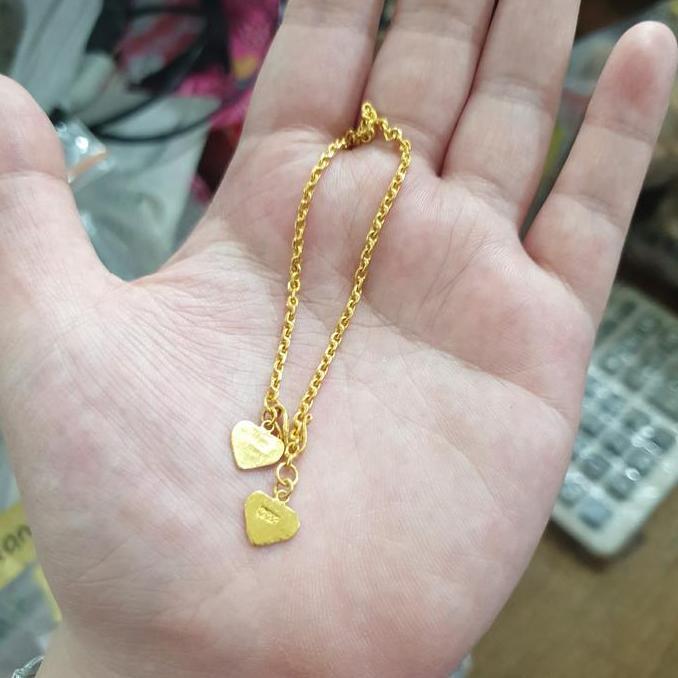 Acckita- Gelang Rantai 18Cm 18 Cm Emas Asli 99% 990 24K 24 Karat 24Karat