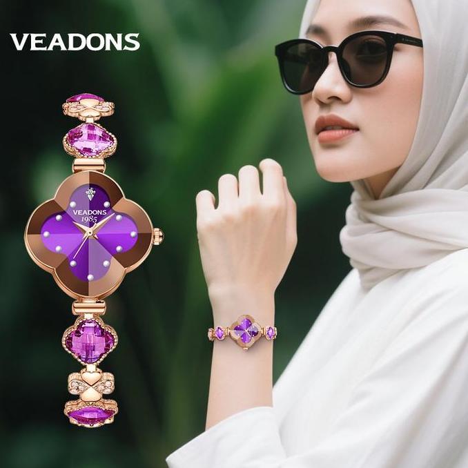 Watchtime- Produk Asli ResmiCod Veadons Jam Tangan Wanita Elegan Mewah Dengan Tali Rantai Bentuk Bun