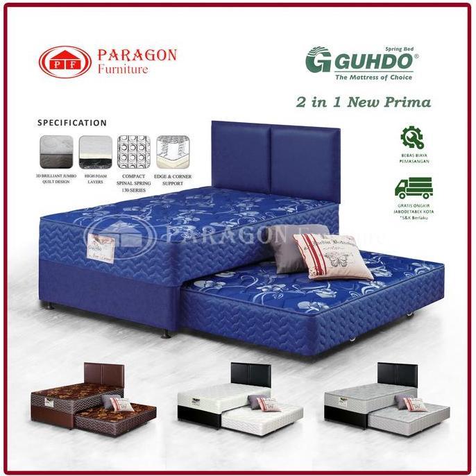 Instan- Guhdo Spring Bed 2In1 New Prima 90 100 120 140 160 180X200 Hb Atlantic Full Set - Kasur Spri