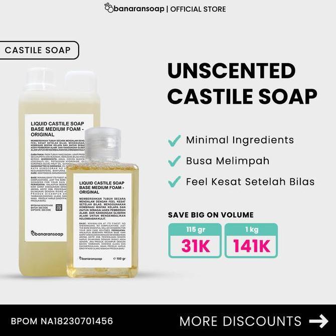 Liquid Castile Soap Base Medium Foam Banaransoap