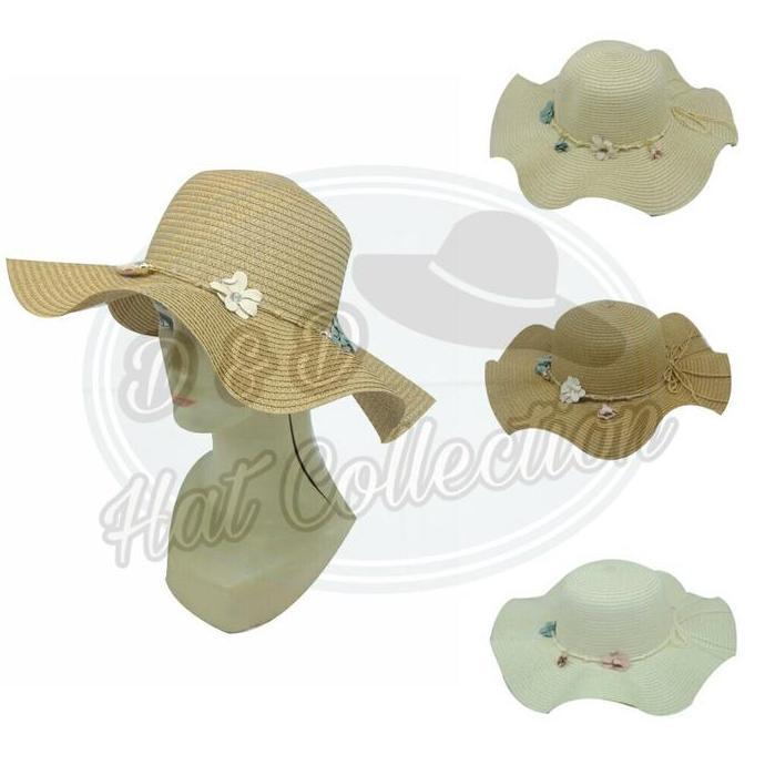 Topi Pantai Gelombang Import Bunga Lonceng Topi Fashion Wanita