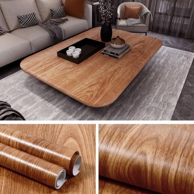 Wallpaper Furniture Lignin High Quality 2x Ketebalan Stiker biasa Pelapis Lemari Pintu Doff Kusen Me