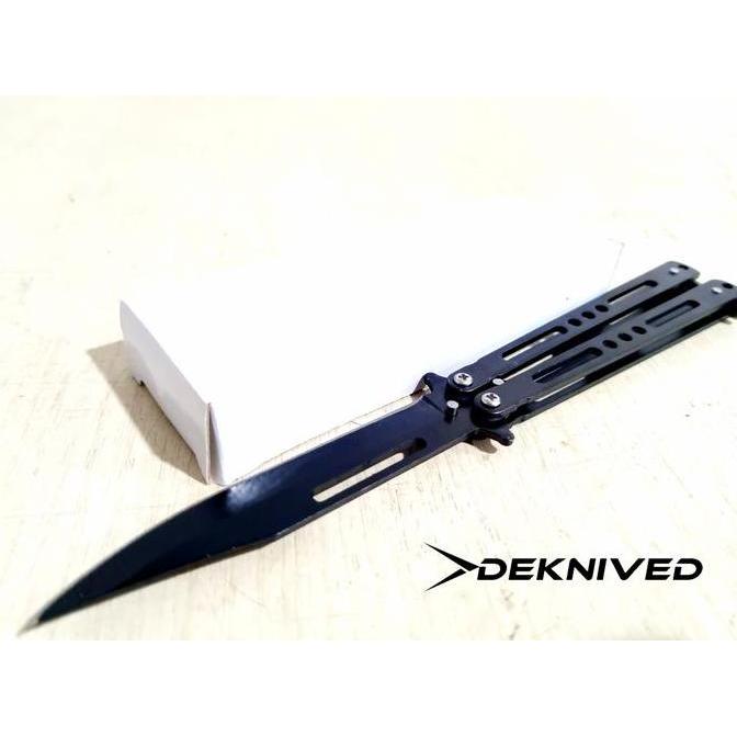 Qiuenti- Pisau Lipat Balisong Black Butterfly " Deknived "