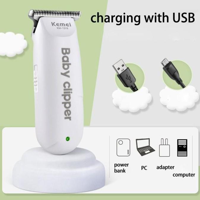 Qiuenti- Kemei Km 1319 Baby Hair Shaver Baby Kemei Shaving Machine Km 1319