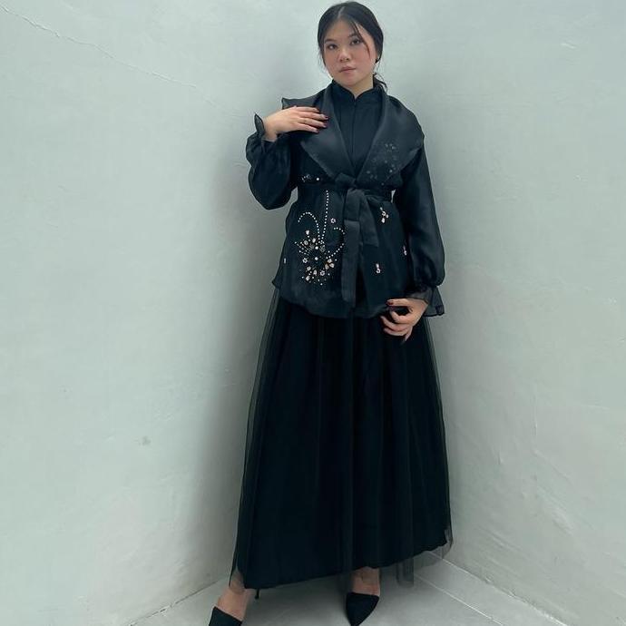 Nadine Set Dress Lebaran Mewah / Gamis Wanita Elegan / Dress Muslim Wanita Premium