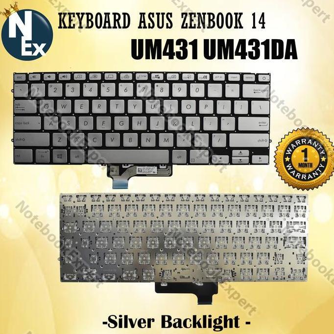 Keyboard Zenbook 14 UM431 UM431DA Silver Backlight