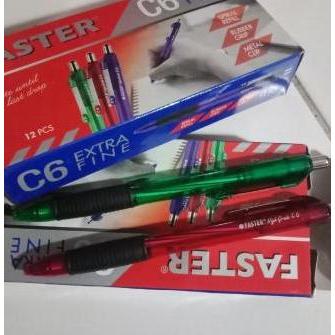 Trapp- Pulpen       Faster C6   Tinta Hitam Berkualitas Merah Stationery
